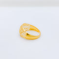 Contemporary Geometric 22k Gold Mesh Ring