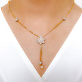 Delightful Flower 22k Gold Accented Necklace