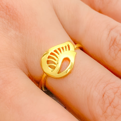 Contemporary Lightweight 22k Gold Ring