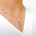 Delightful Flower 22k Gold Accented Necklace