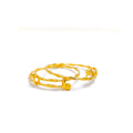 22k gold Modern Curved Rope Baby Bangles