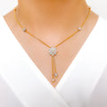 Multi-Tone Sparkling CZ 22k Gold Necklace