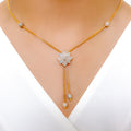 Multi-Tone Sparkling CZ 22k Gold Necklace