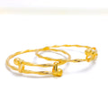 22k-gold-Stylish Braided Wire Baby Bangles