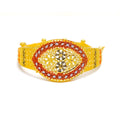 Multi Tone Marquise Adorned Bangle Bracelet w/ Tassel