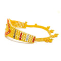 Multi Tone Marquise Adorned Bangle Bracelet w/ Tassel