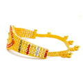 22k-gold-Vibrant Marquise Adorned Bangle Bracelet w/ Tassel
