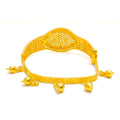22k-gold-Vibrant Marquise Adorned Bangle Bracelet w/ Tassel