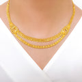 Decorative Textured Two 22k Gold Lara Set