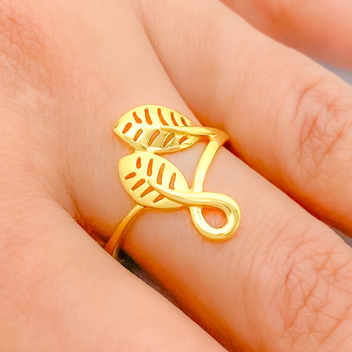 Mod Twin Leaf Ring