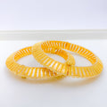 Sophisticated Reflective Dome 22k Gold Bangles