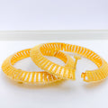 Sophisticated Reflective Dome 22k Gold Bangles