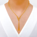 Chic Long Mesh Necklace 22k Gold Set