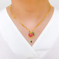 Vibrant Elegant CZ Peacock Necklace
