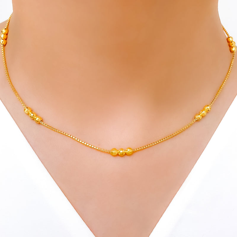 Classy Beaded Necklace 22k Gold Set