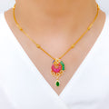 Vibrant Elegant CZ Peacock Necklace