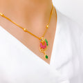 Vibrant Elegant CZ Peacock Necklace