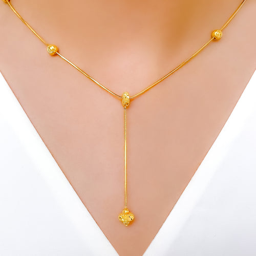 Modern Hanging Necklace 22k Gold Set