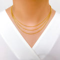 Sleek Three Lara Necklace 22k Gold Set