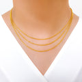 Sleek Three Lara Necklace 22k Gold Set