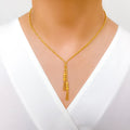 Fancy Asymmetrical Necklace 22k Gold Set