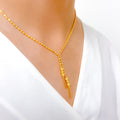 Fancy Asymmetrical Necklace 22k Gold Set