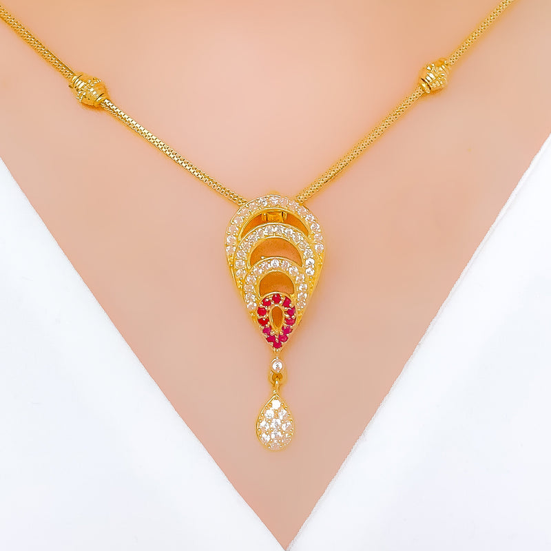 Elevated Pear Drop CZ Necklace