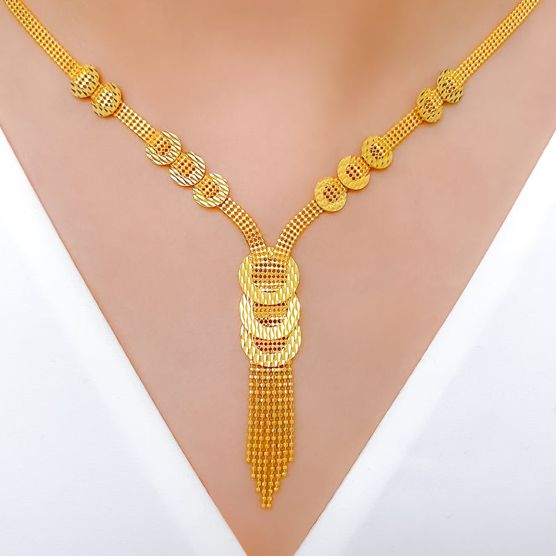 Elevated Mesh Circles Necklace Set