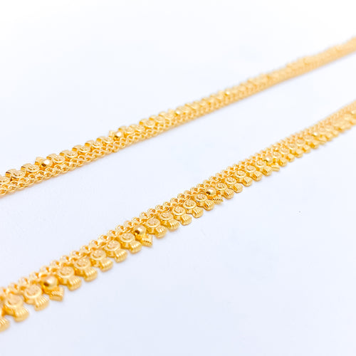 Elegant Beaded 22k Gold Anklet