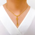 Elegant Sand Finish Necklace 22k Gold Set