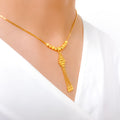 Elegant Sand Finish Necklace 22k Gold Set