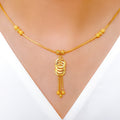 Posh Hanging Circles Necklace 22k Gold Set