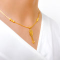 Posh Hanging Circles Necklace 22k Gold Set