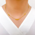 Glistening Disco Bead Necklace 22k Gold Set