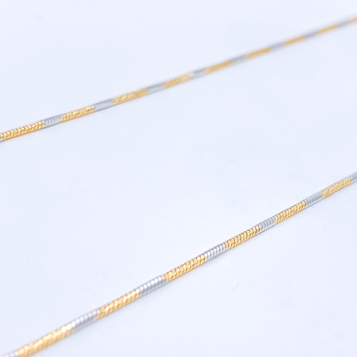 Delicate Trendy Two-Tone 22k Gold Anklet