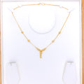 Contemporary Sand Finish 22k Gold Necklace