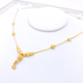 Contemporary Sand Finish 22k Gold Necklace