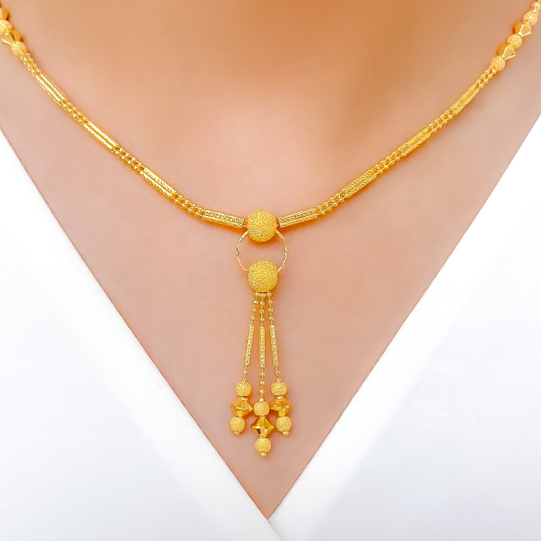 Gold Necklace / Lightweight Gold Finished Necklace Set/ South Indian Jewelry  / Temple Jewelry / Simple Necklace Set - Etsy