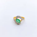Lovely Emerald + CZ Ring