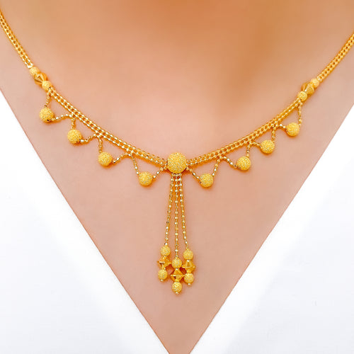 Striking Gold Orb Necklace Set