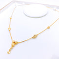 Refined Hanging Bead 22k Gold Necklace
