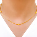 Delicate Beaded Necklace 22k Gold Set