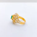 Stately Pearl + Emerald Ring