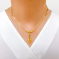 Glossy Hanging Necklace 22k Gold Set