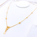 Elevated Shiny Bead 22k Gold Necklace