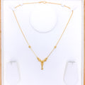 Long Beaded Drop 22k Gold Necklace