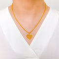 Wired Heart 22k Gold Pendant Set