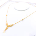 Long Beaded Drop 22k Gold Necklace