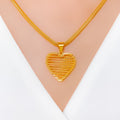 Wired Heart 22k Gold Pendant Set