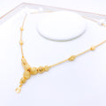 Ornate Beaded Drop 22k Gold Necklace